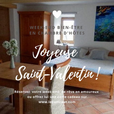carte cadeau saint valentin en chambre d'hôtes